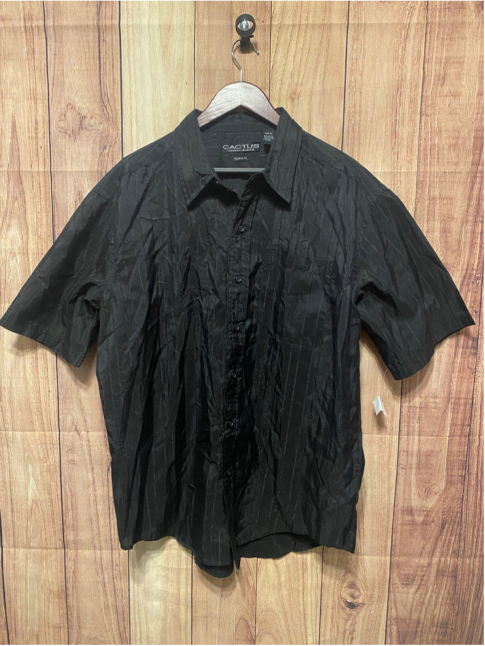 Cactus XL NWT Men’s Casual Button Down Shirt Black